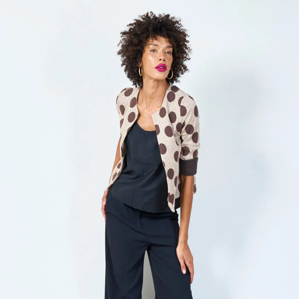 Open-front polka dot cardigan wholesale