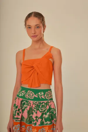 Orange Front Bow Top