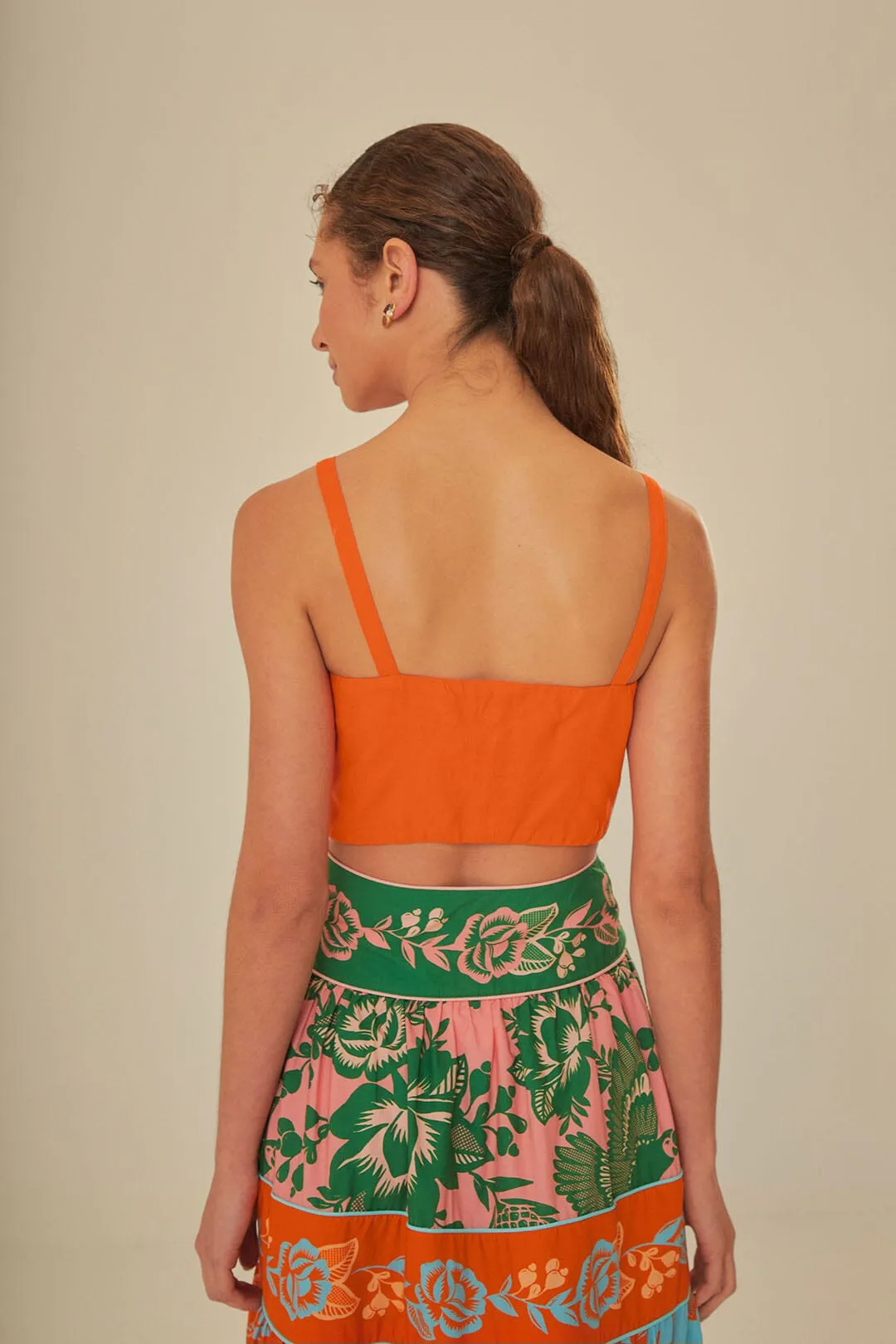 Orange Front Bow Top