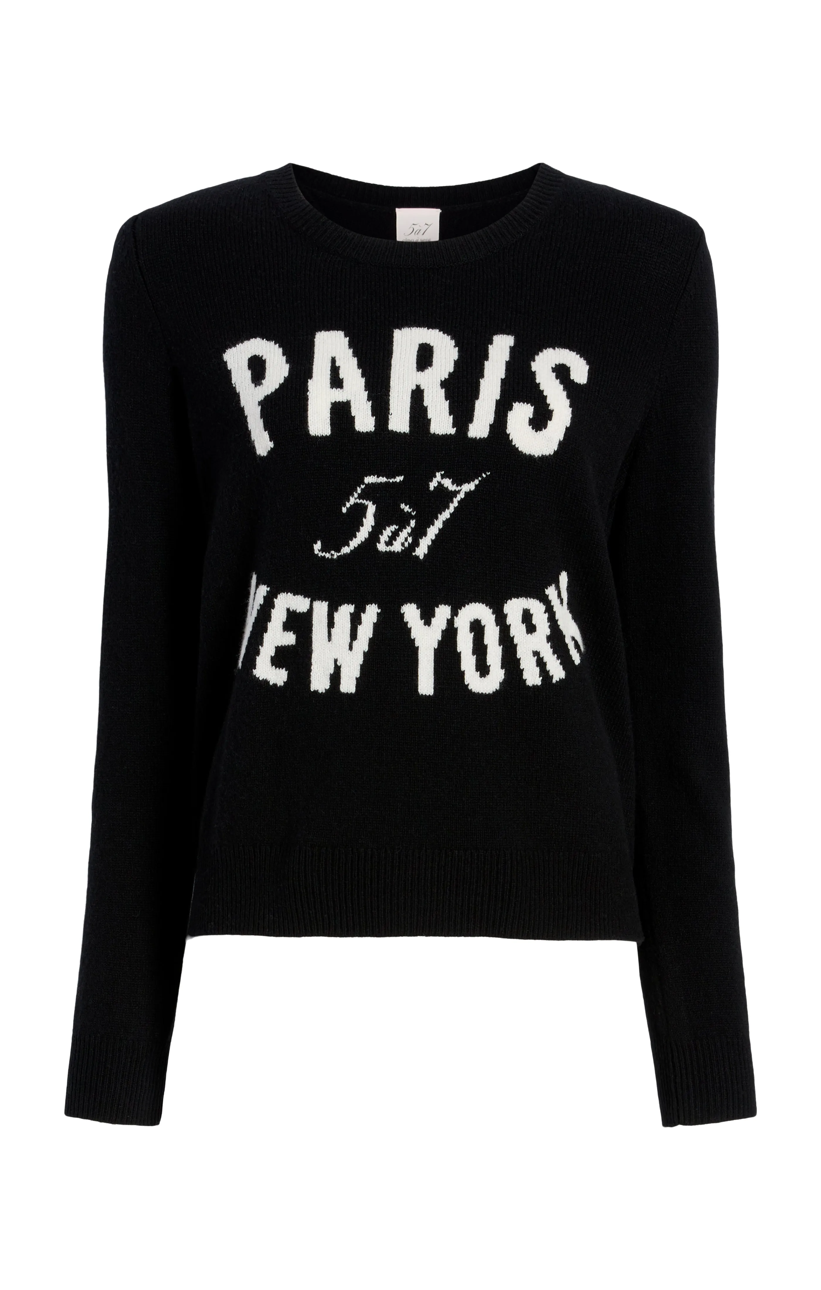 Paris New York Graphic Crewneck Pullover