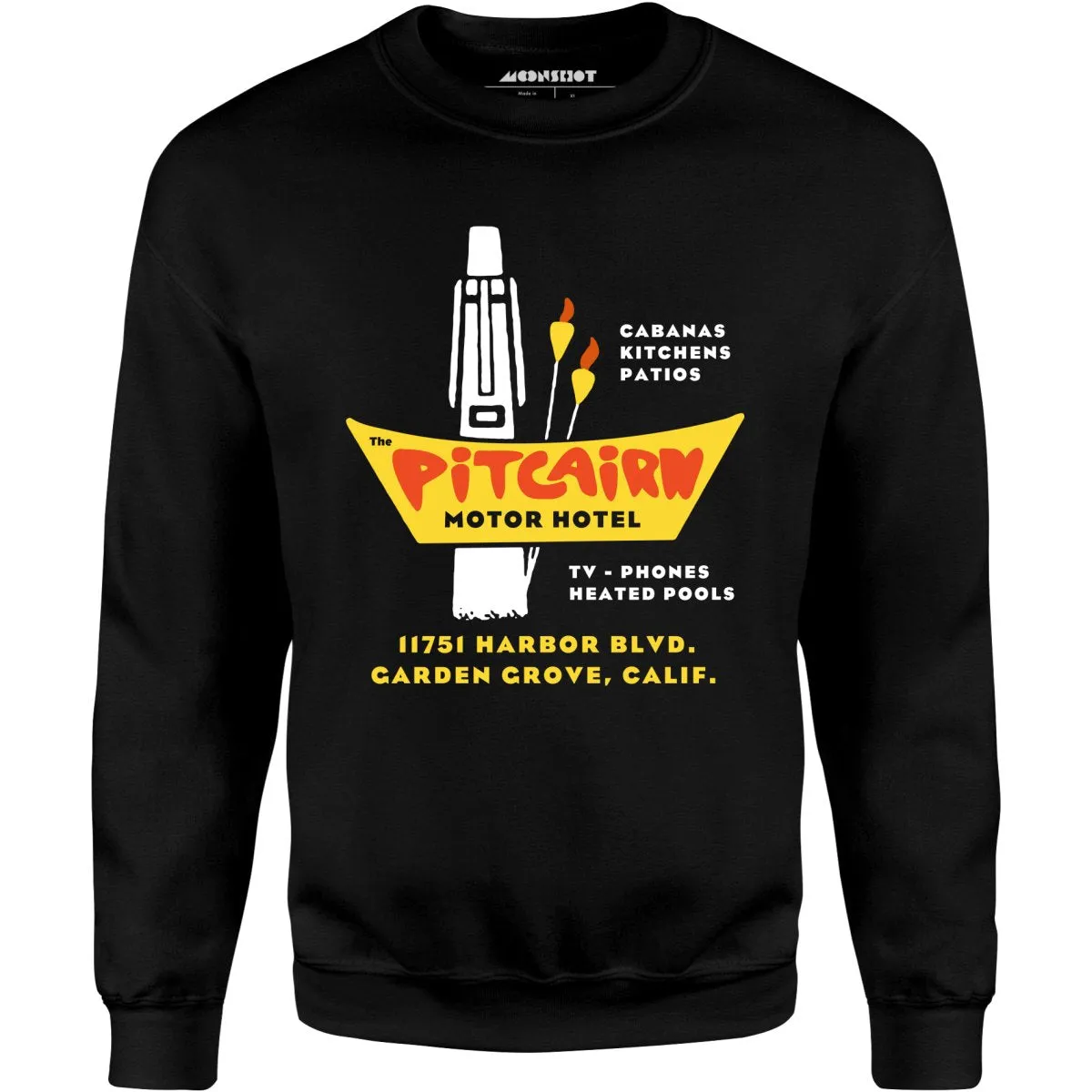 Pitcairn Motor Hotel - Garden Grove, CA - Vintage Hotel - Unisex Sweatshirt