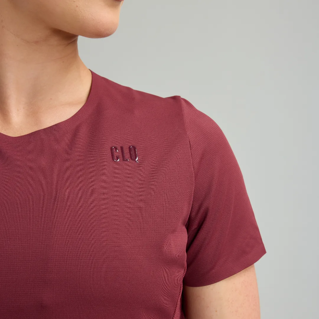 Power mesh panel tee - Oxblood