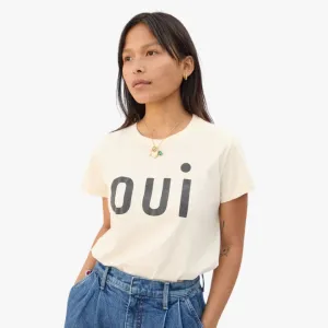 "Oui" Classic Tee (Cream   Black)