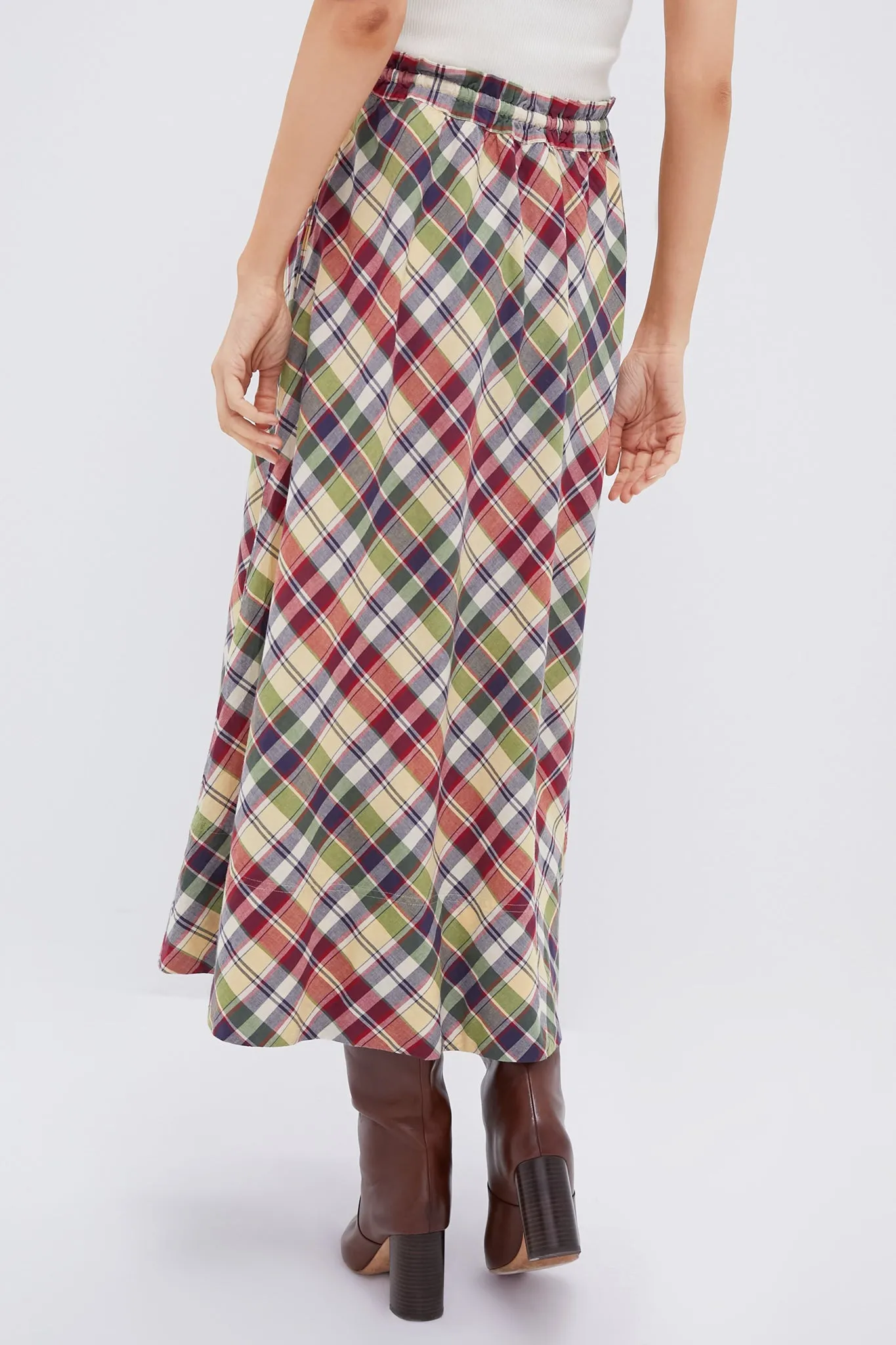 Red Yellow Green Multi Madras Maxi Skirt