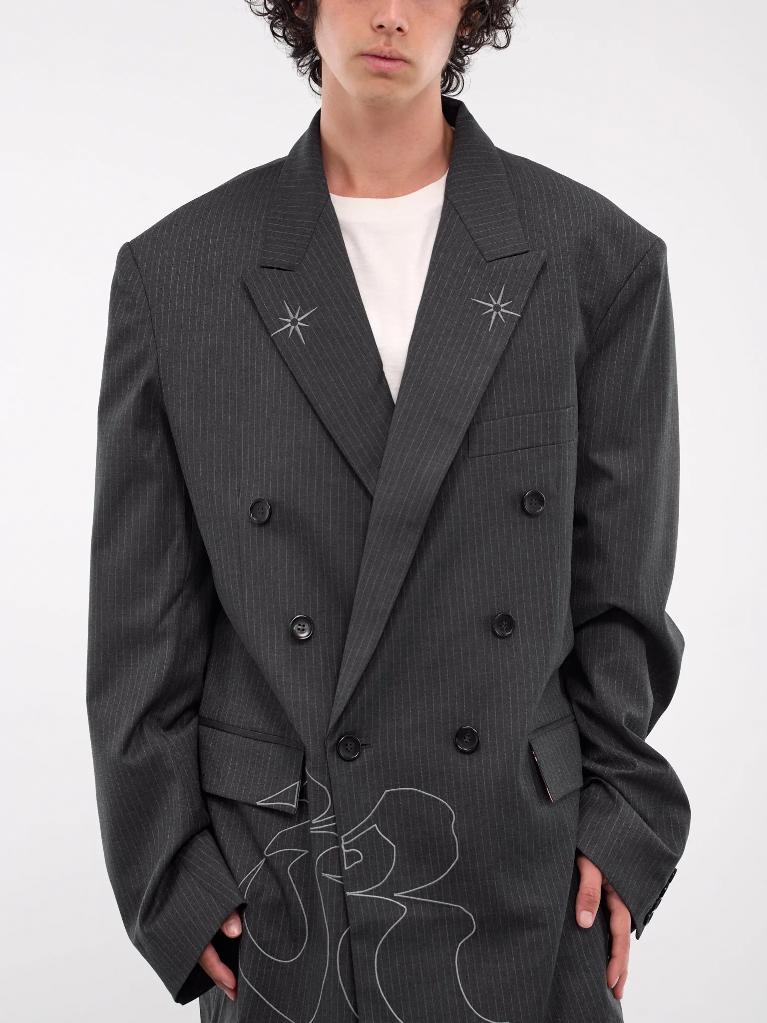 Right To Fail Blazer (KUF4MJ01AP-TR361-PINSTRIPE)