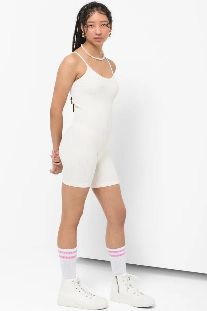 Seamless Short Play-Suit Beige