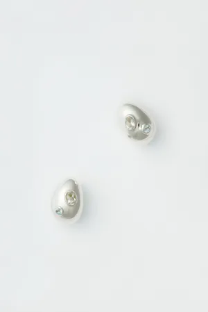 Silver Mini Arp Earrings in Studded Silver