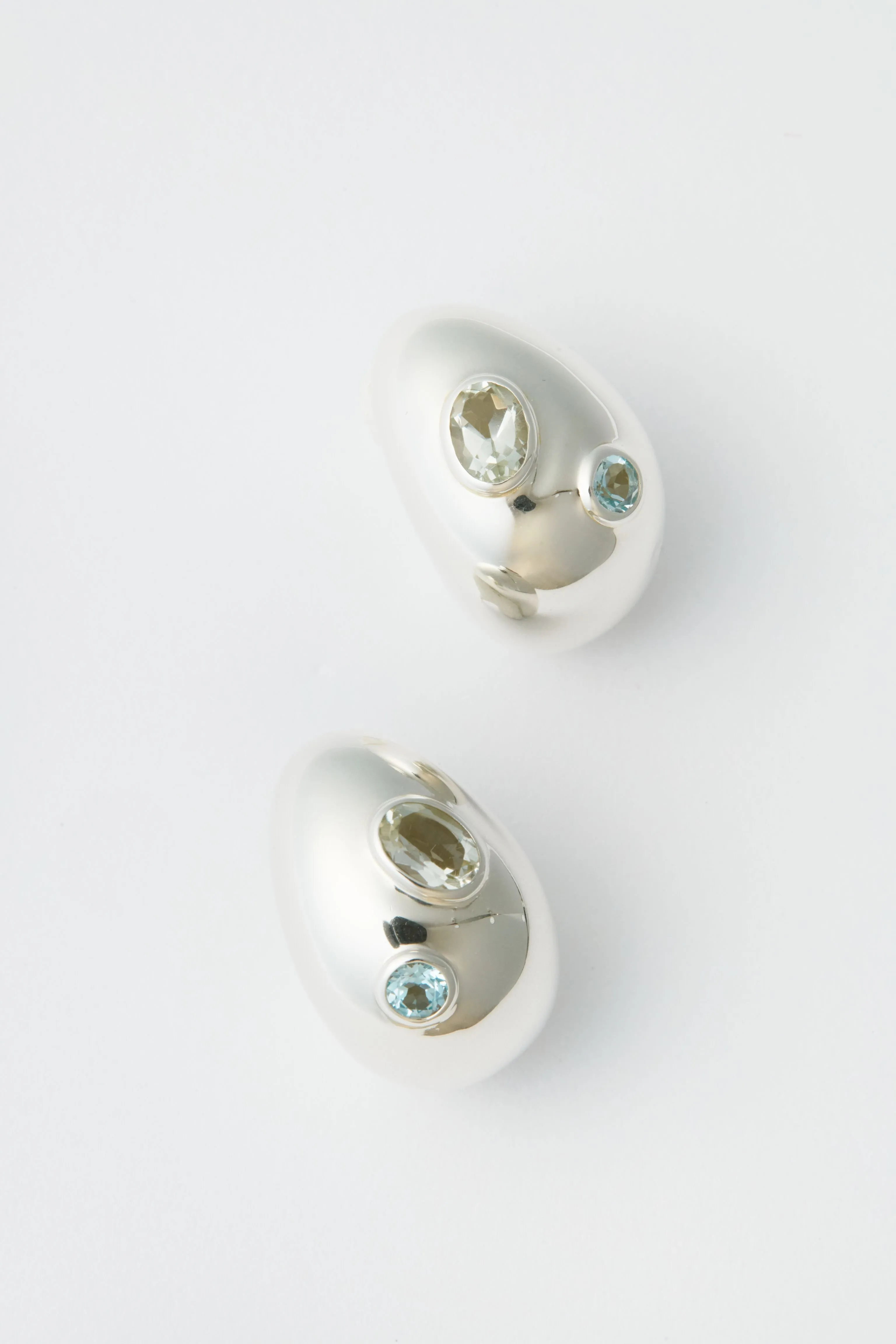 Silver Mini Arp Earrings in Studded Silver