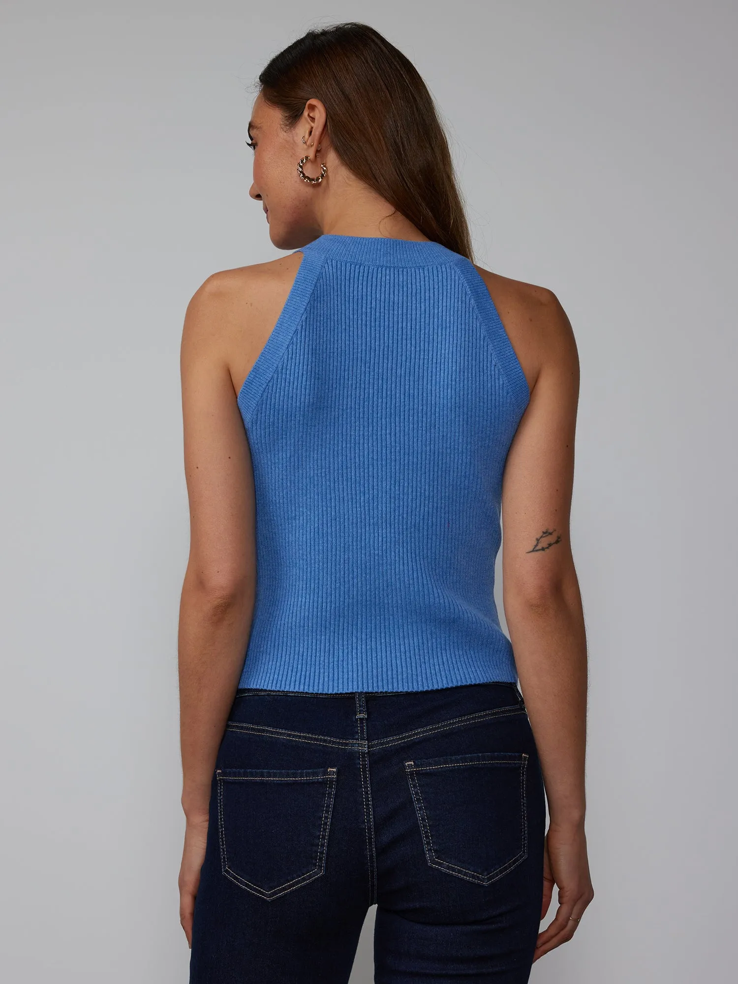 Sleeveless Racer Sweater Tank