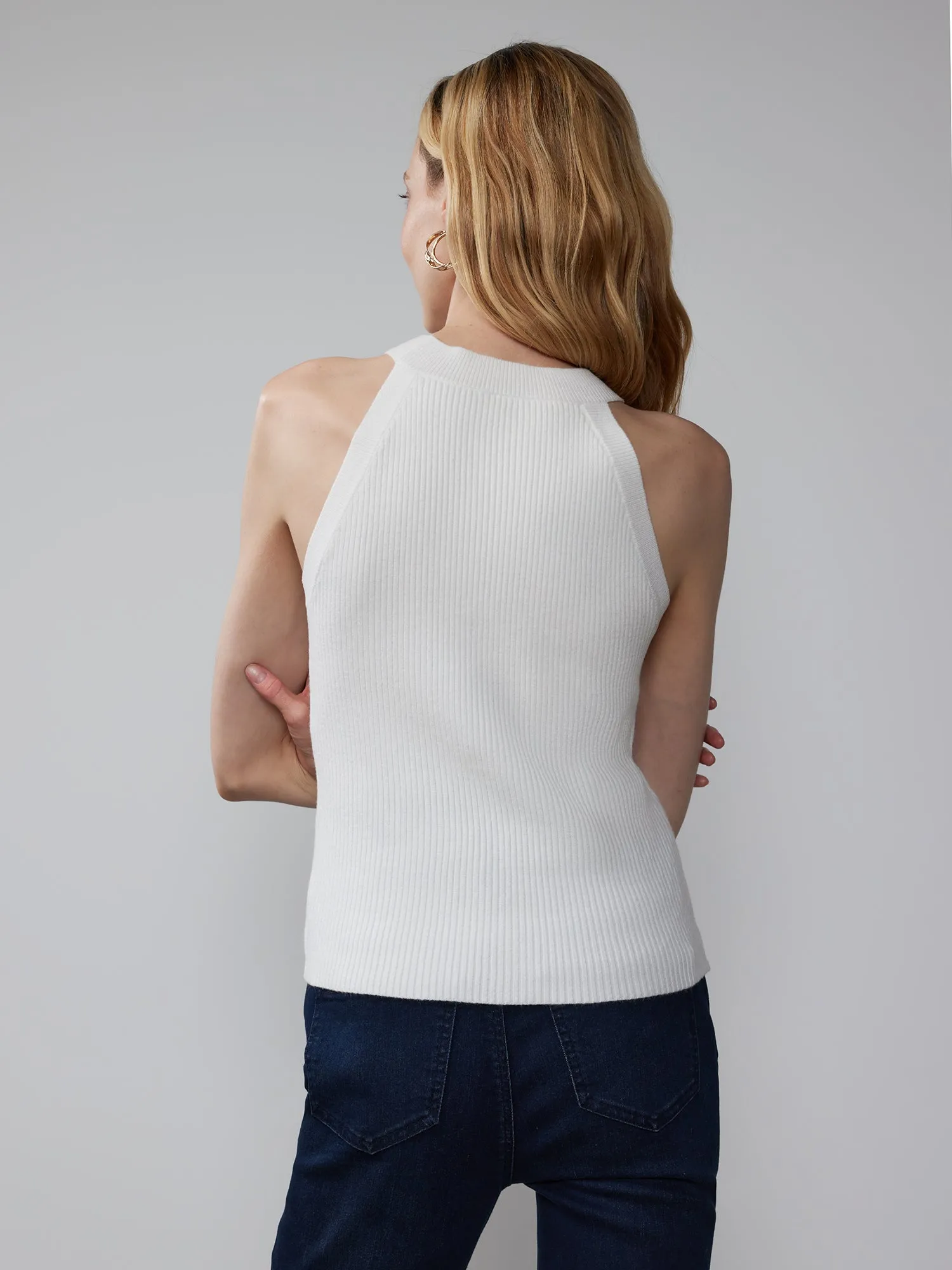 Sleeveless Racer Sweater Tank