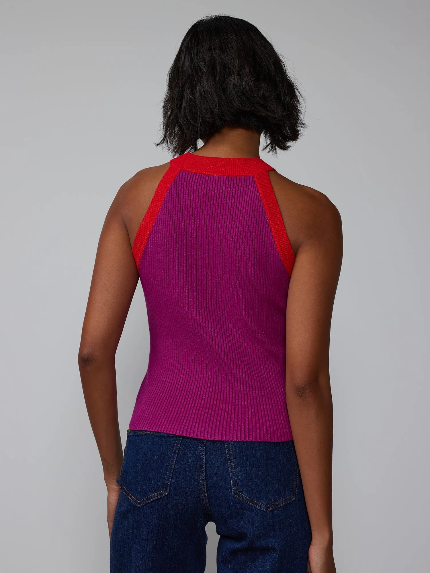 Sleeveless Racer Sweater Tank