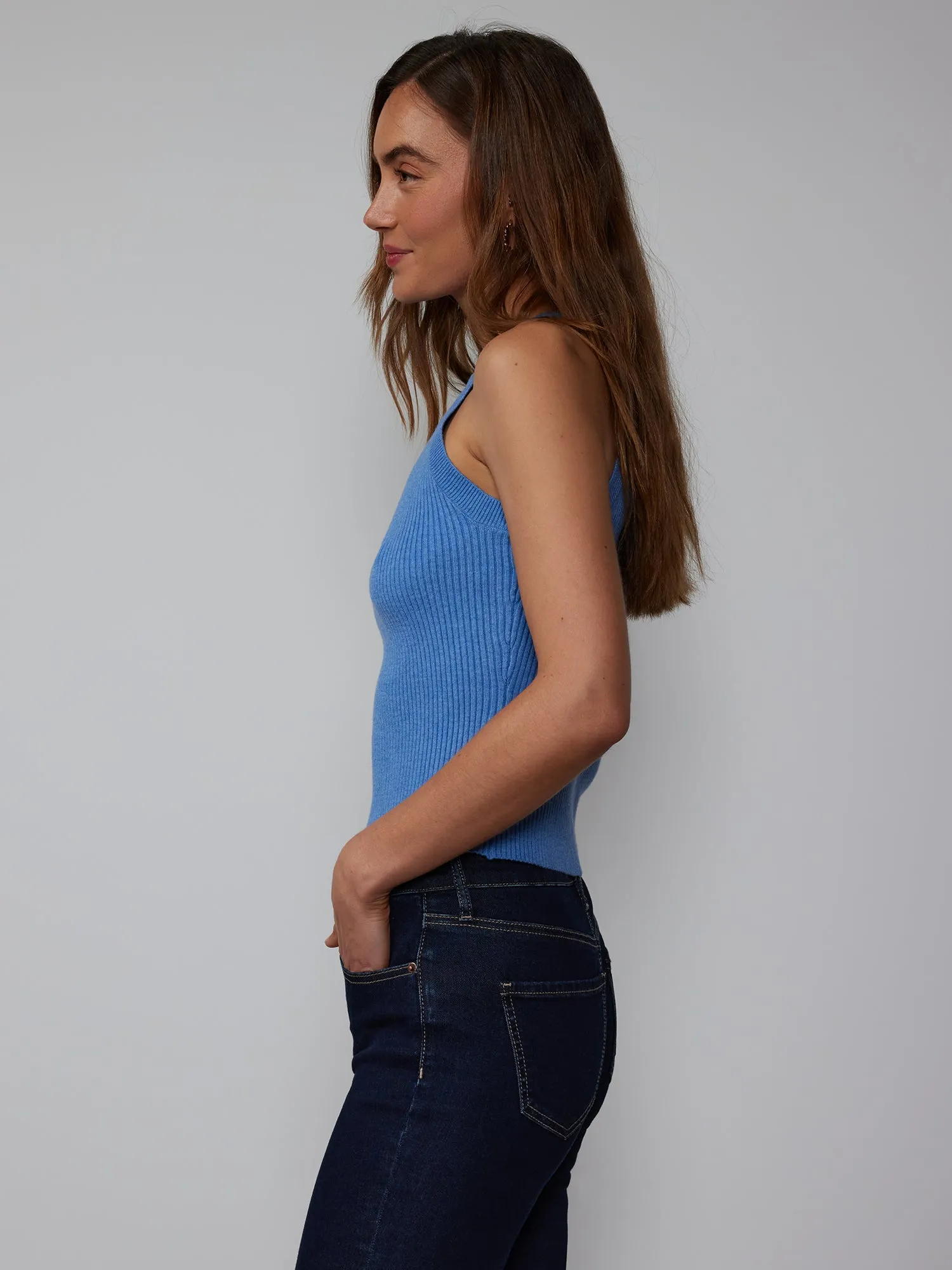 Sleeveless Racer Sweater Tank