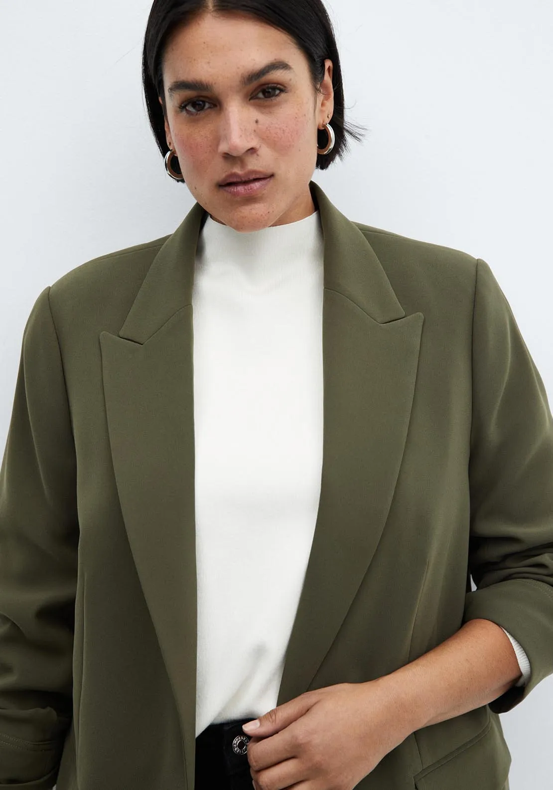 Structured lapels blazer - Khaki