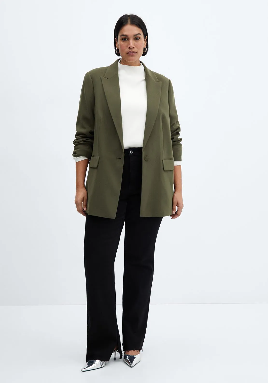 Structured lapels blazer - Khaki