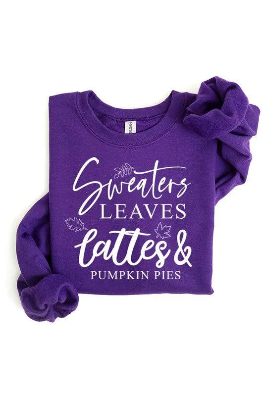 Sweaters,Leaves Graphic Fleece Sweatshirts