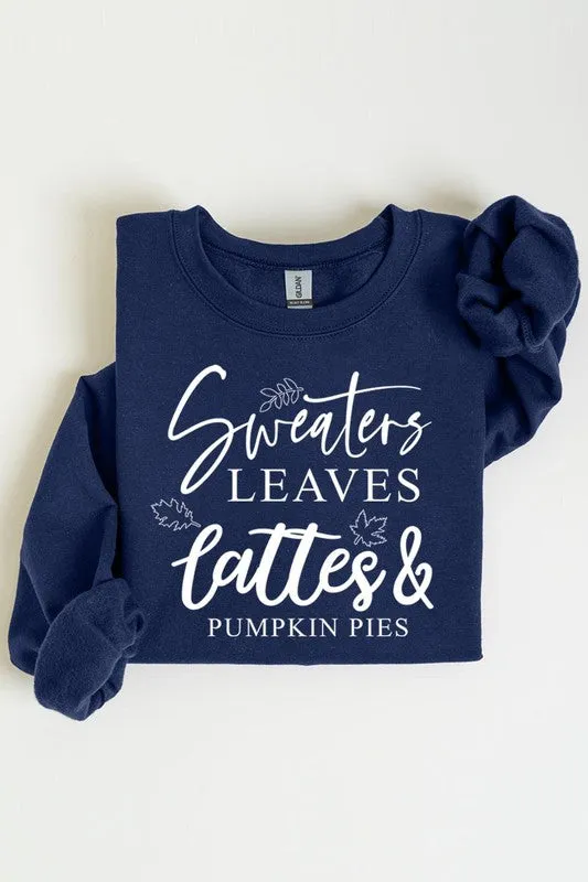 Sweaters,Leaves Graphic Fleece Sweatshirts