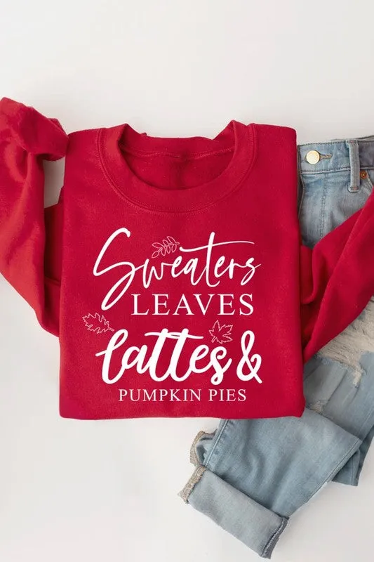 Sweaters,Leaves Graphic Fleece Sweatshirts