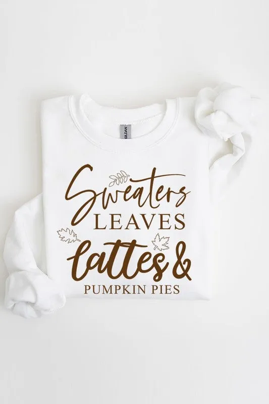 Sweaters,Leaves Graphic Fleece Sweatshirts