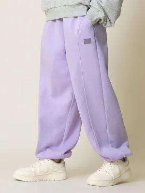 Tween Girls Comfy Lilac Straight Fit 90's Jogger With Pleats