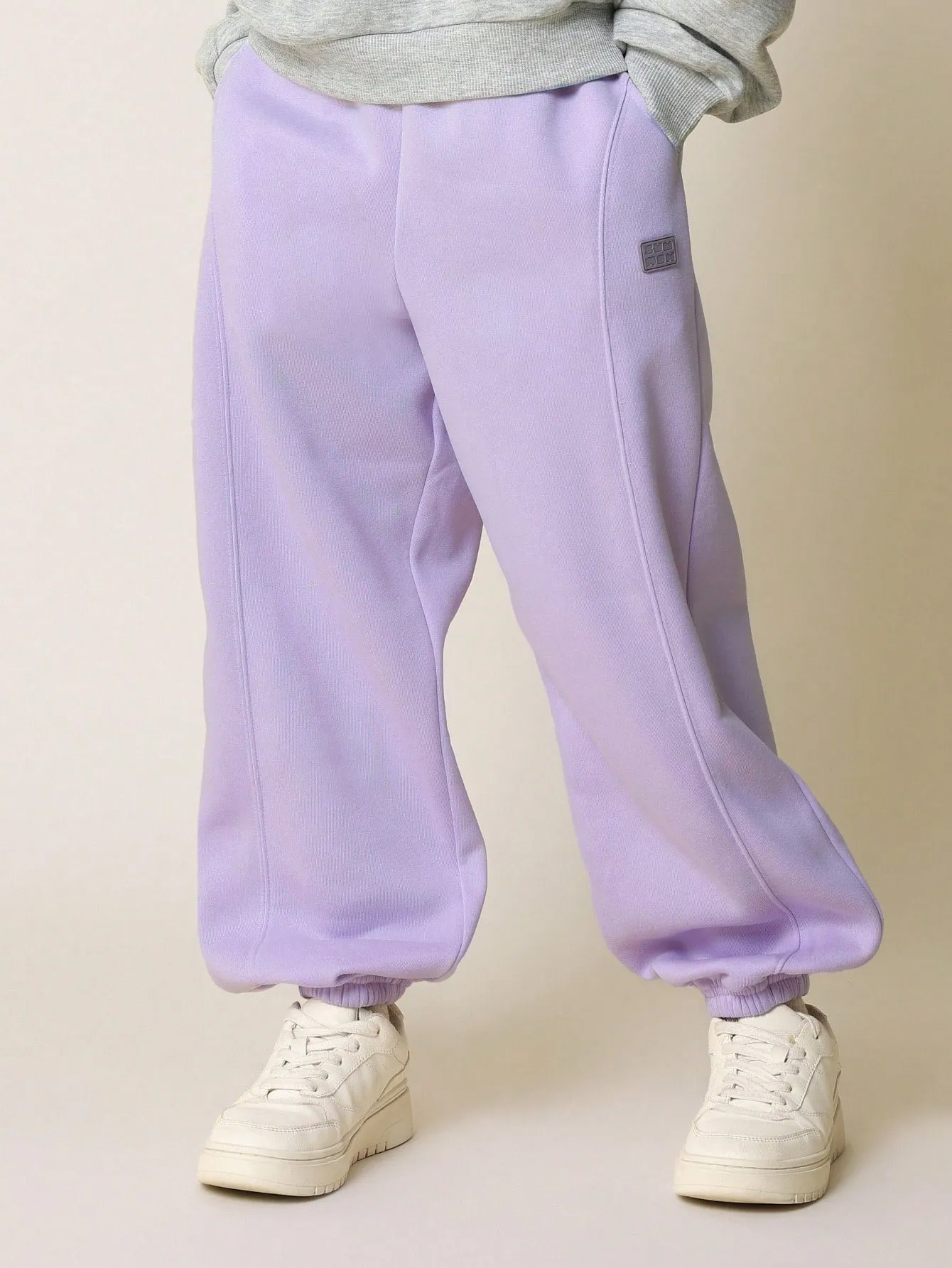 Tween Girls Comfy Lilac Straight Fit 90's Jogger With Pleats