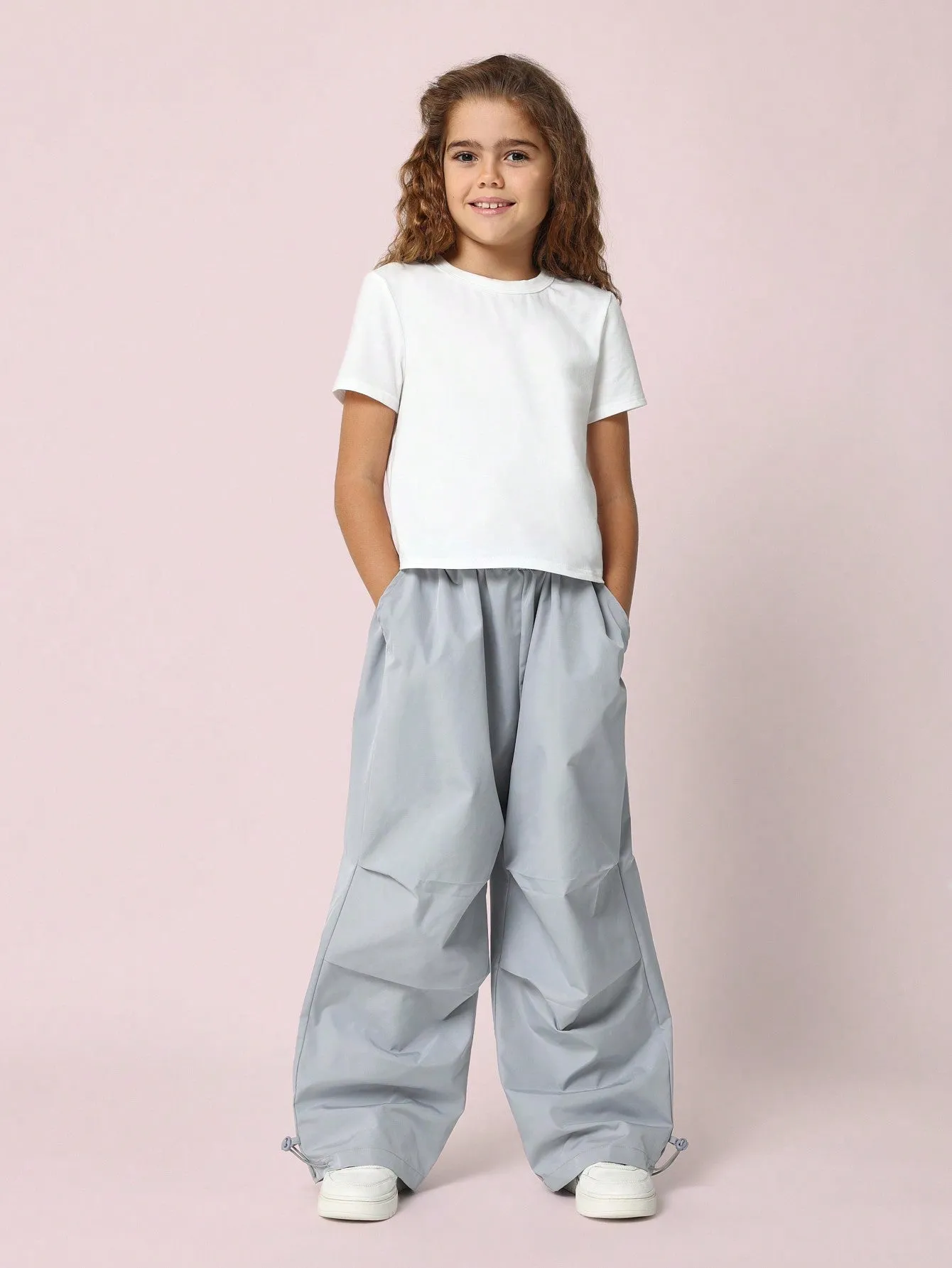 Tween Girls Loose Fit Parachute Nylon Pant