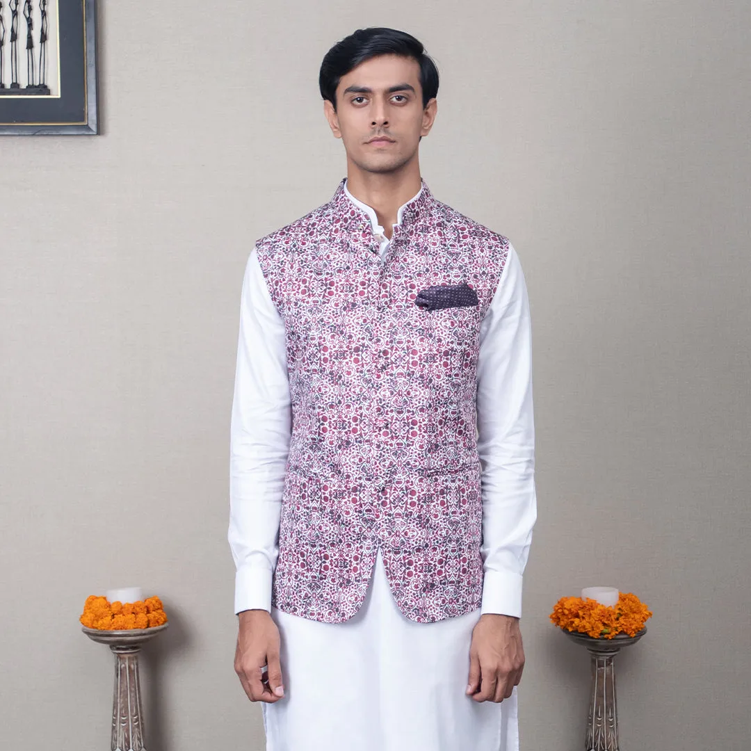 Udarsh Abstract Print Nehru Jacket