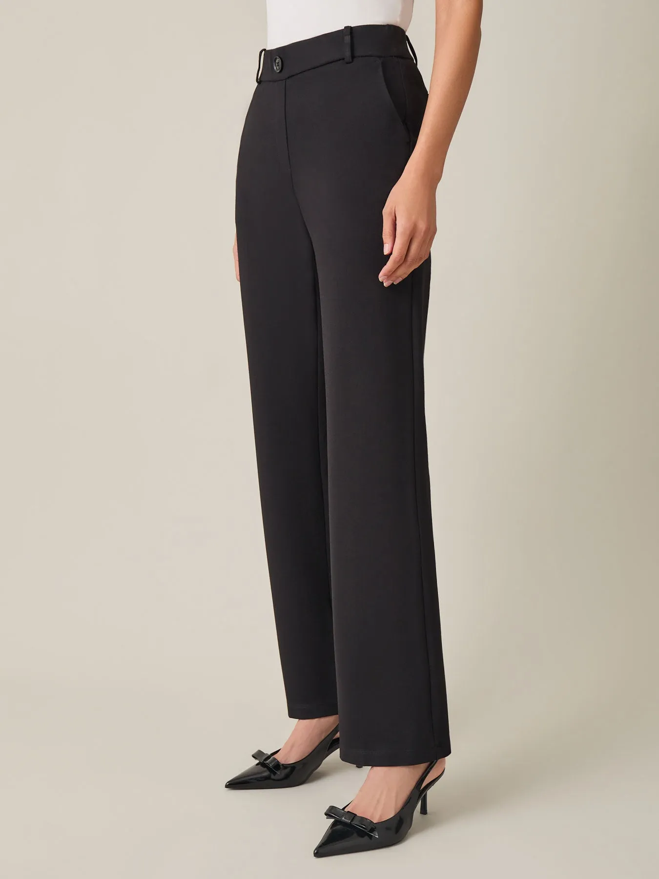 Unlined Pull-On Trousers, NYC Compression