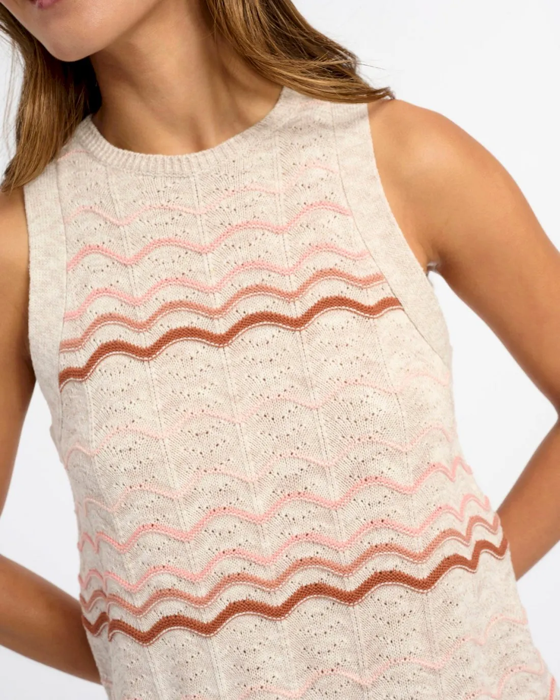 Wave Stripe Cashblend Yuma Sweater Tank