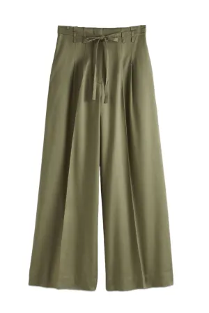 Wide Belted Trousers