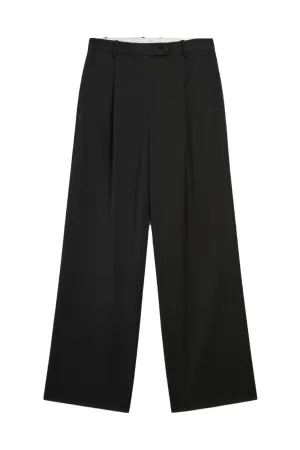 Wide-leg Darted Suit Trousers