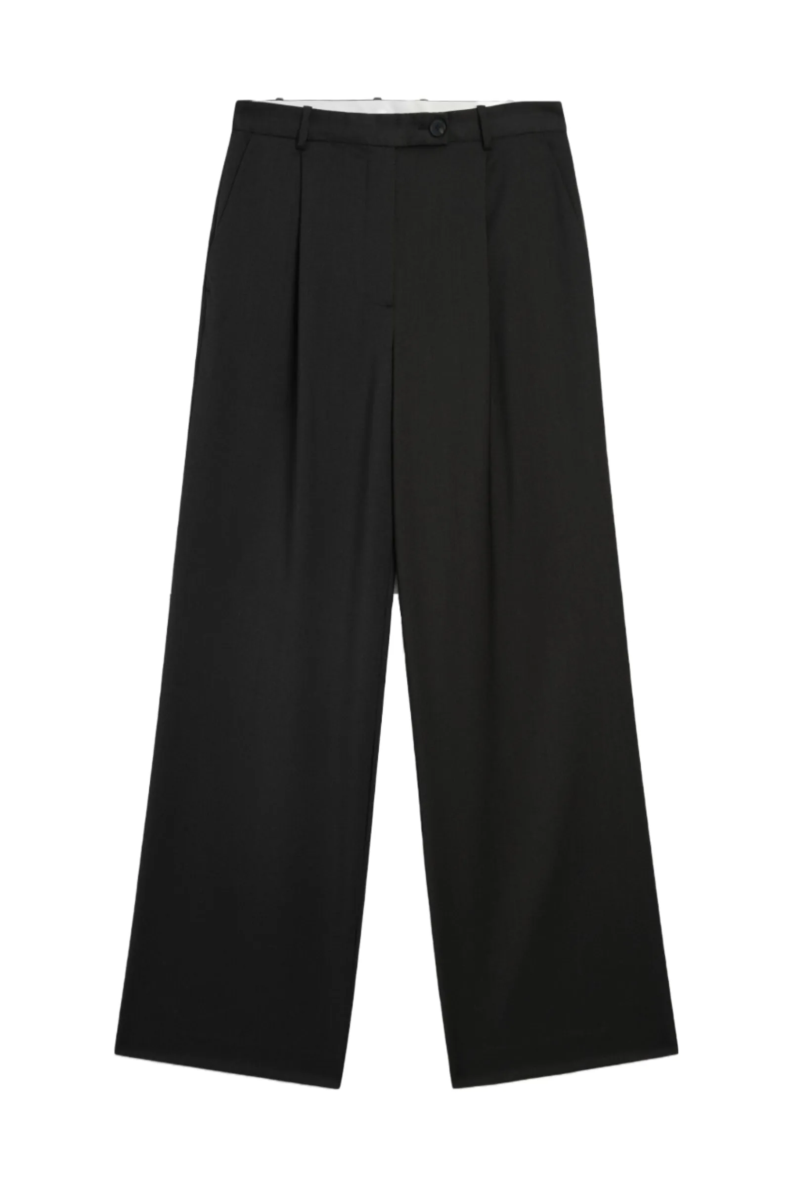 Wide-leg Darted Suit Trousers