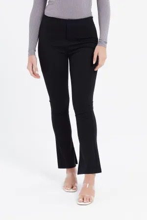 Women Black Plain Trouser