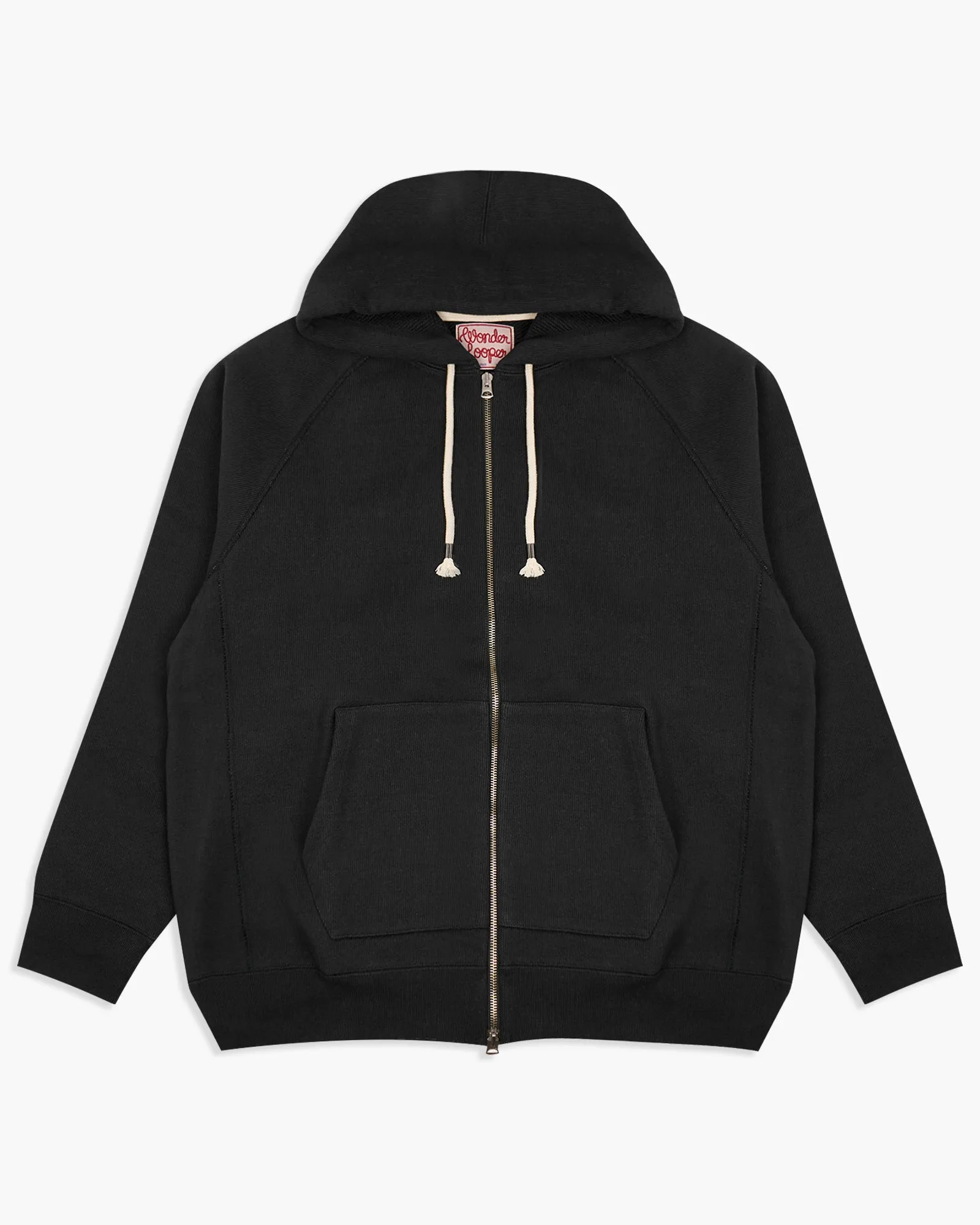 Wonder Looper 876gsm Double Heavyweight French Terry Zip Hoodie - Sumi Black