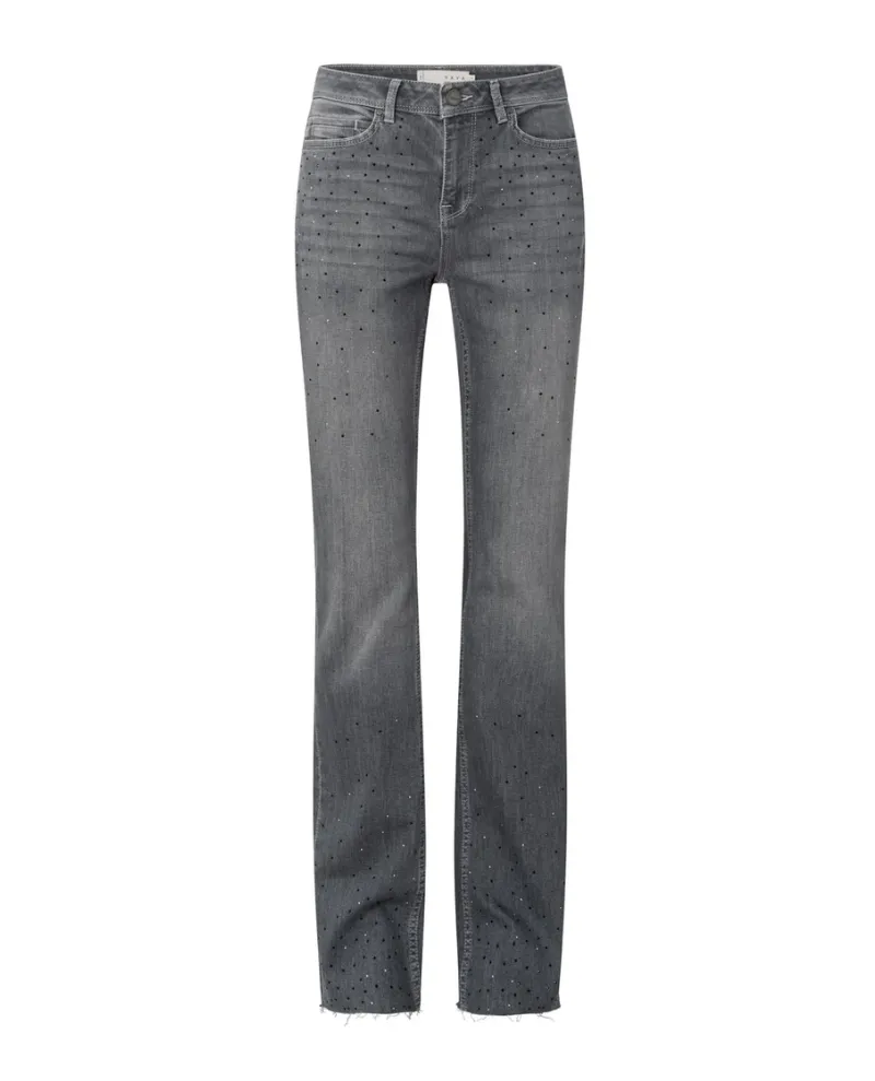 Yaya Dark Grey Flared Denim Jeans