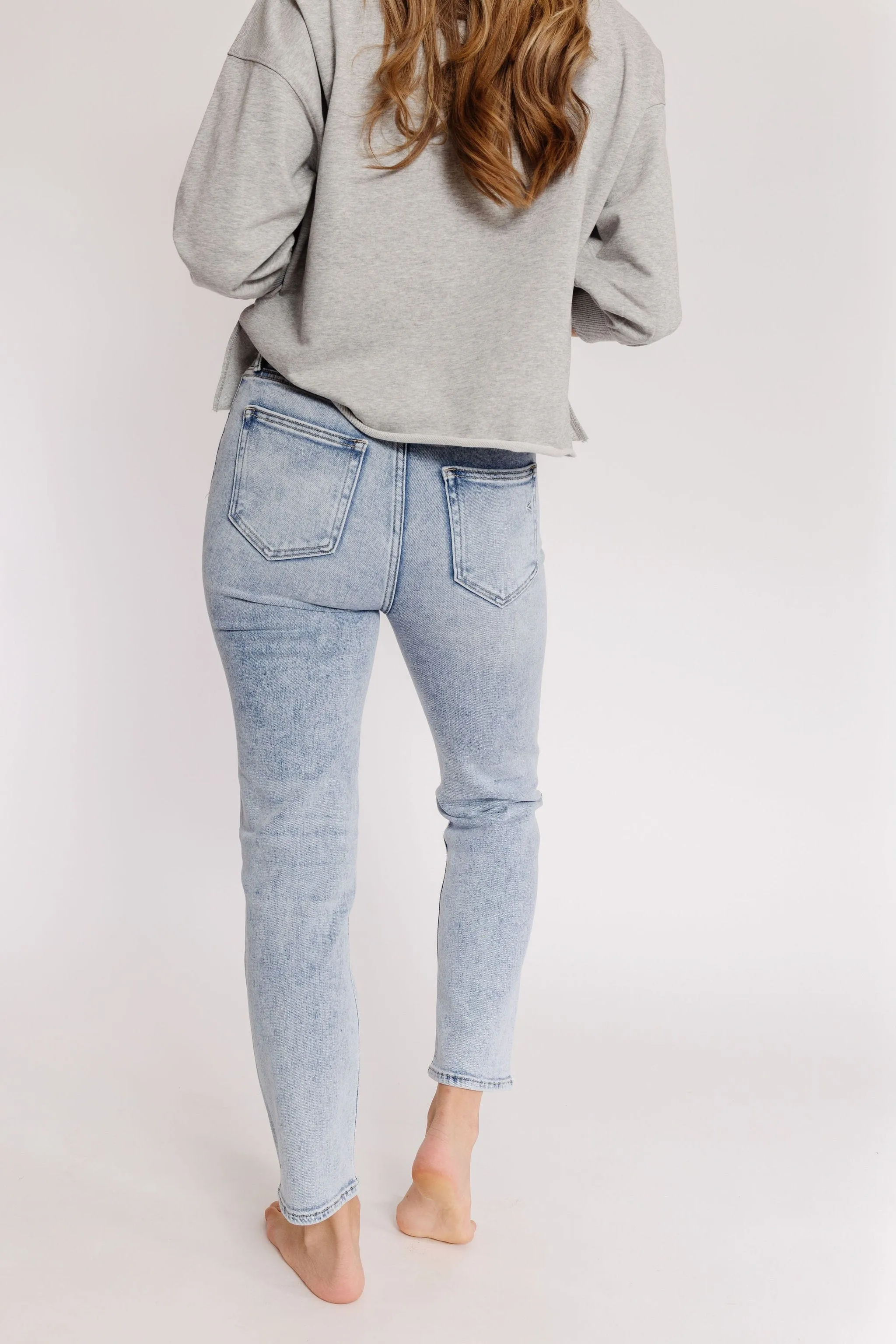 Zoey Basic Mom Jeans in Lt. Blue