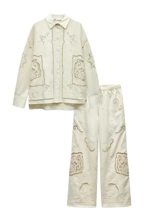 ZW Collection Embroidered Shirt & Trousers