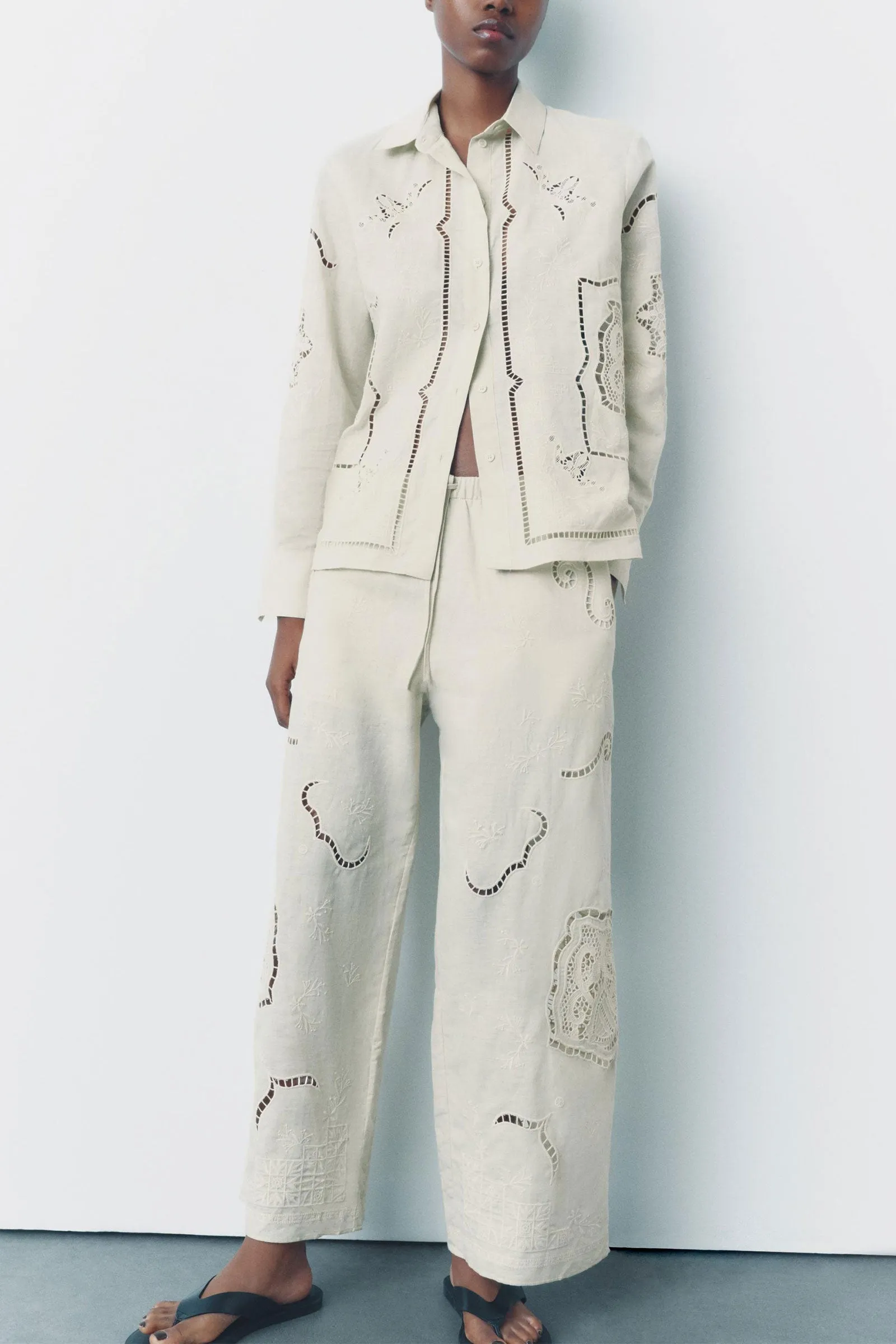 ZW Collection Embroidered Shirt & Trousers